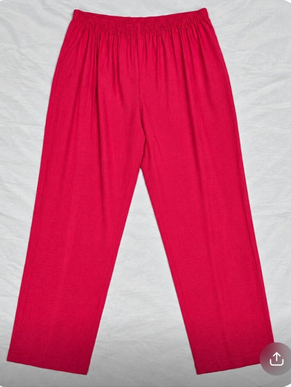 C.M. Shapes 1X Vintage Pink Pants Full Elastic Waist Flowy Rayon Poly